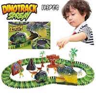 Dinotrack Pista de Dinosaurio Eléctrica Niños Auto Montaña Riel de Carretera Navidad Genieka